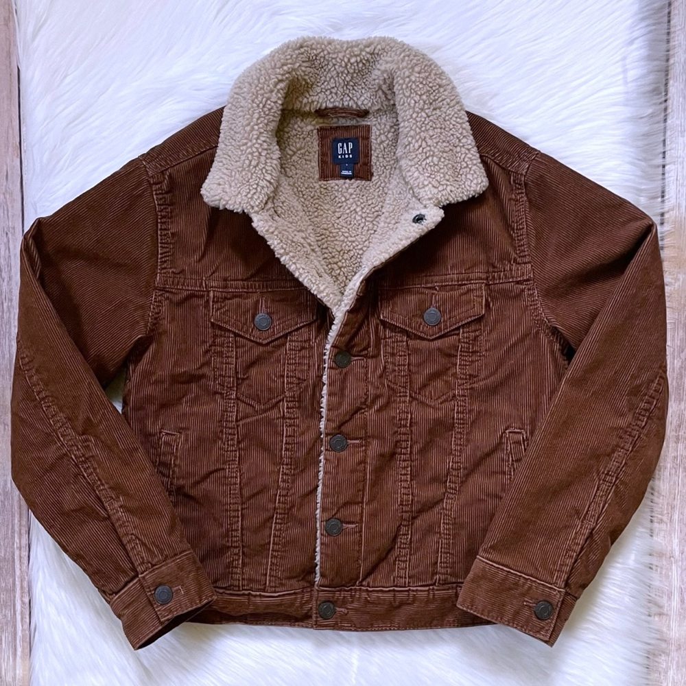 Gap Kids Boys Corduroy Sherpa Trucker Jacket